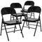 Emma and Oliver 4 Pack Triple Braced & Double Hinged Metal Folding Chair